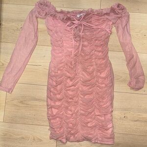 Fashion Nova Ruffled Pink Mini Dress